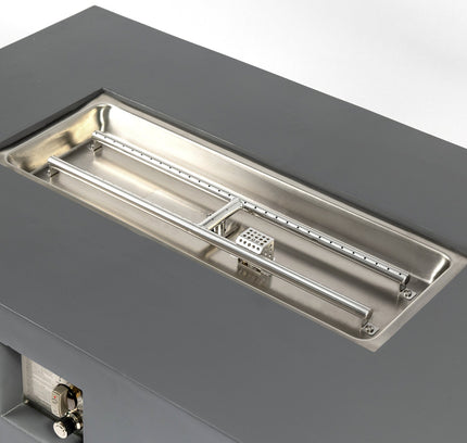 Volon Modern Rectangular Fire Pit Table in Light Gray