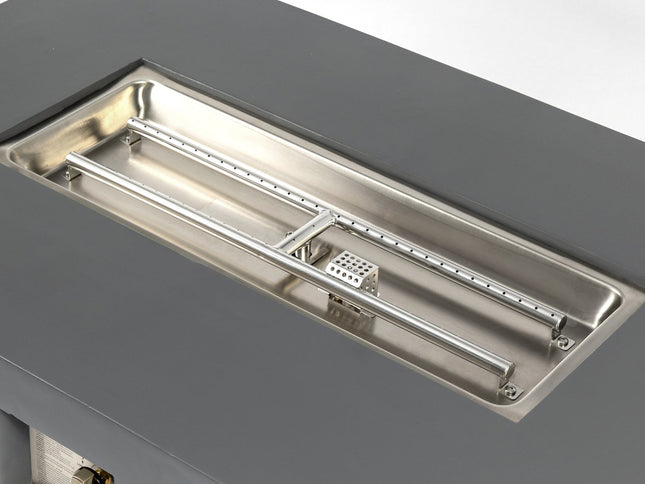 Volon Modern Rectangular Fire Pit Table in Light Gray