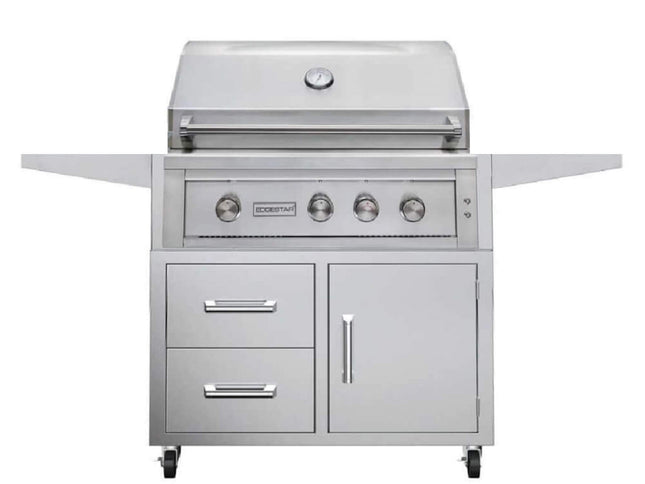 Edgestar 89K BTU 36-Inch Freestanding LED Lighting Grill And Cart With Rotisserie