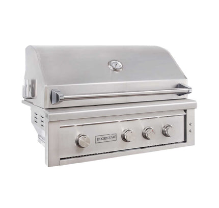 Edgestar 89K BTU 36" Natural Gas Freestanding Grill Cart With Lighting Knobs & Rotisserie