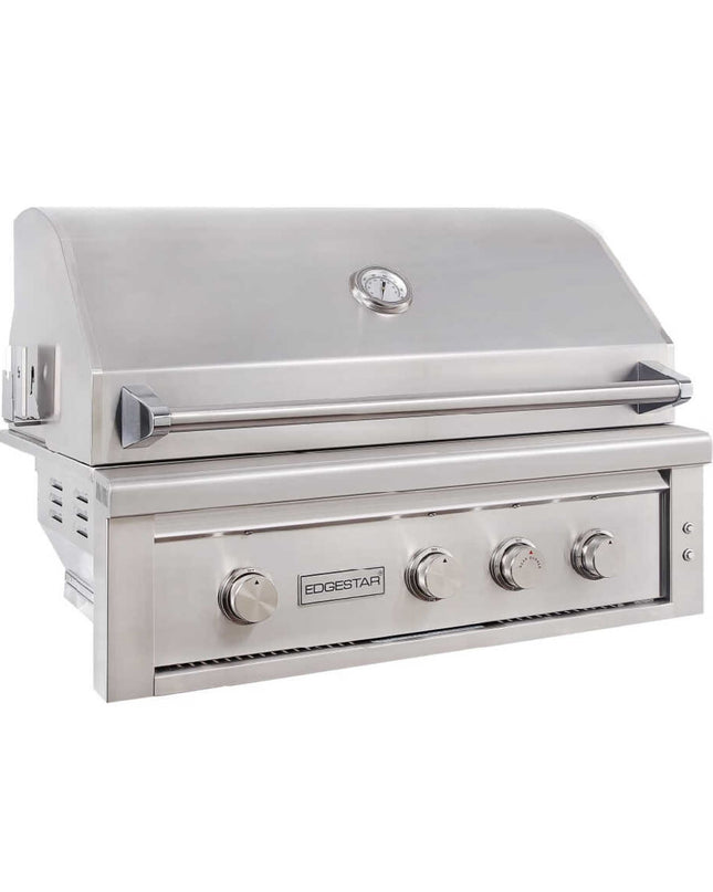 Edgestar 89K BTU 36" Natural Gas Freestanding Grill Cart With Lighting Knobs & Rotisserie