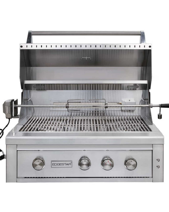 Edgestar 89K BTU 36" Natural Gas Freestanding Grill Cart With Lighting Knobs & Rotisserie