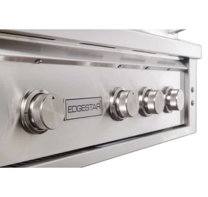 Edgestar 89K BTU 36" Natural Gas Freestanding Grill Cart With Lighting Knobs & Rotisserie