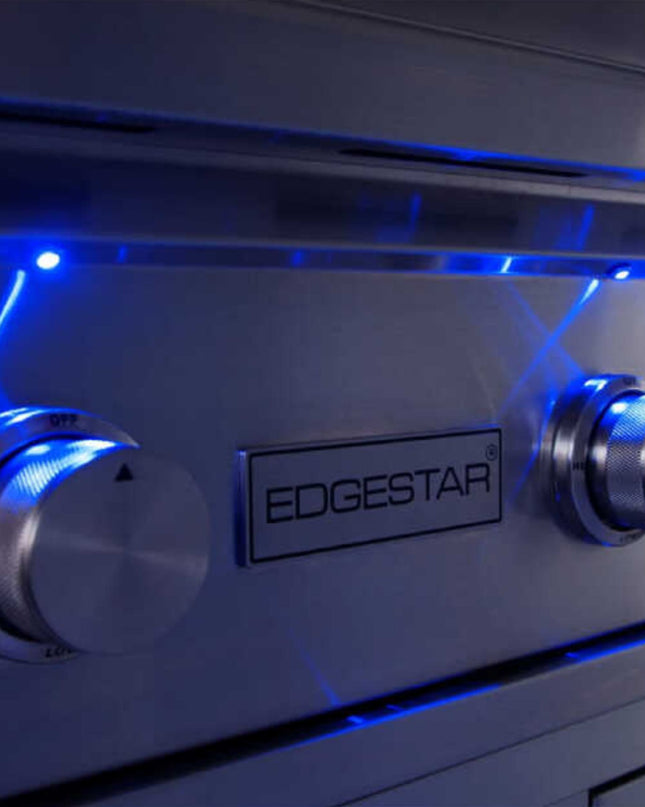 Edgestar 89K BTU 36" Liquid Propane Freestanding LED Lighting Grill Cart With Rotisserie