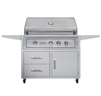 Edgestar 89K BTU 36" Natural Gas Freestanding Grill Cart With Lighting Knobs & Rotisserie
