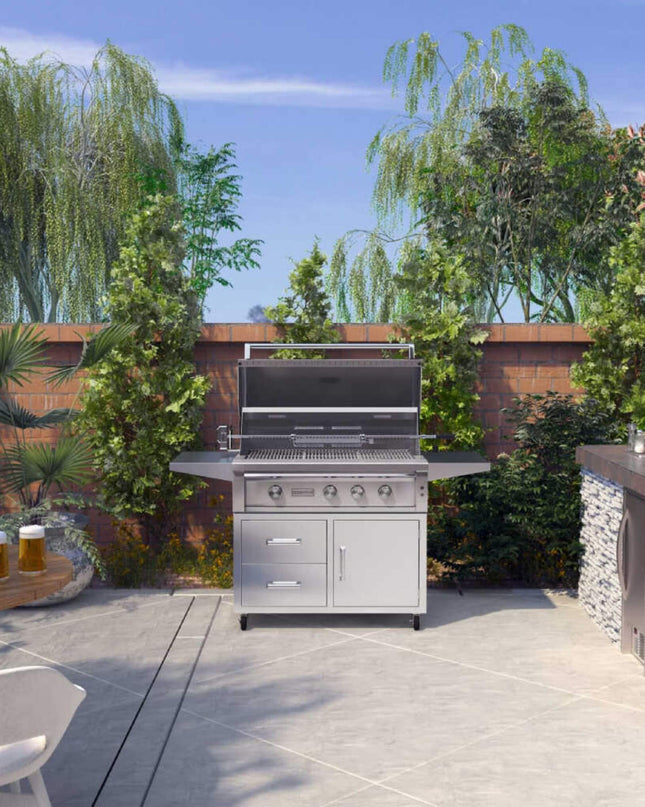 Edgestar 89K BTU 42" Wide Natural Gas Freestanding Grill Cart With Rotisserie And Lighted Knobs (SAK56935)