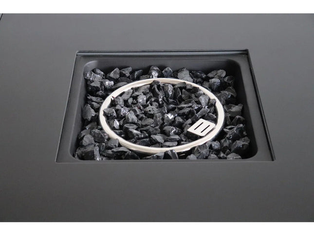 Durable Construction Outdoor Fire Pit Table With Lid - Gray