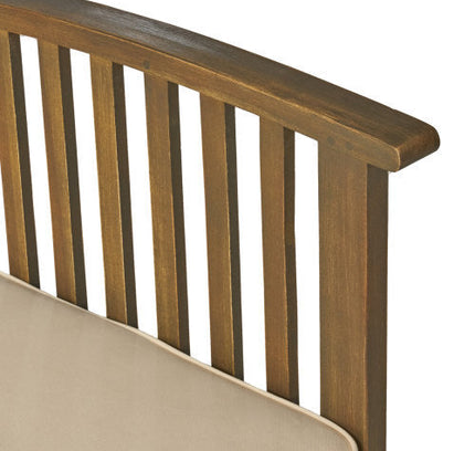 5-Piece Acacia Wood Outdoor Club Chair Dining Set with Round Table — Grey