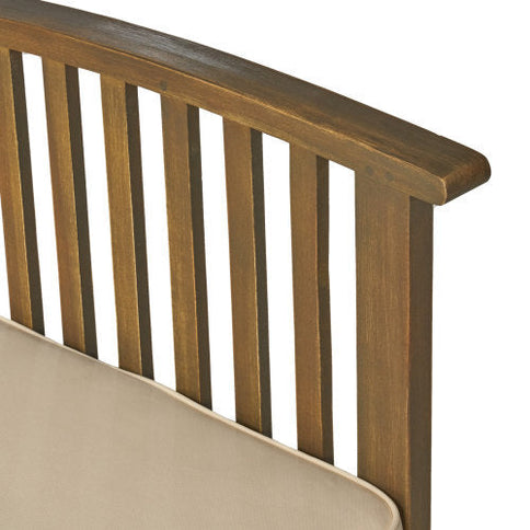 5-Piece Acacia Wood Outdoor Club Chair Dining Set with Round Table — Grey