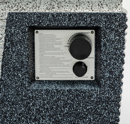 20" Square Concrete Propane Fire Pit Table, 50,000 BTU