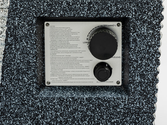 20" Square Concrete Propane Fire Pit Table, 50,000 BTU