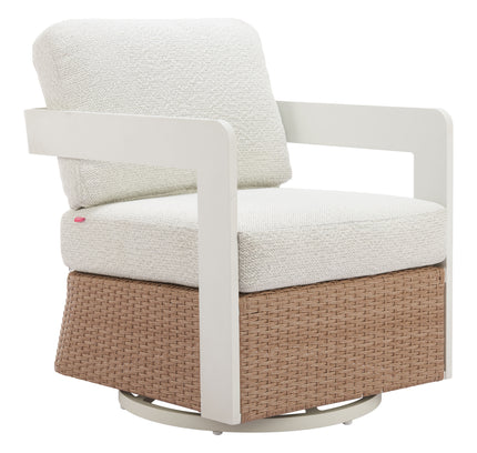 Gelo Swivel Chair White & Brown