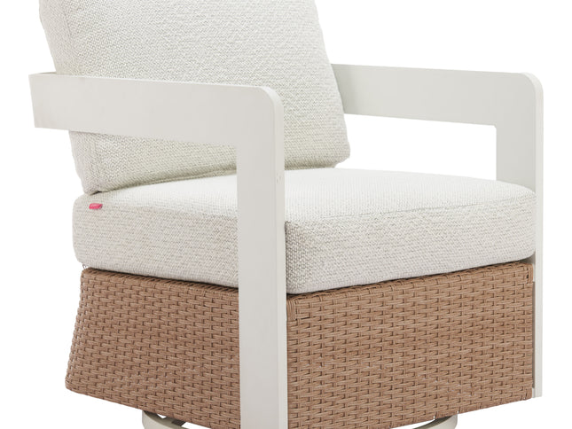 Gelo Swivel Chair White & Brown