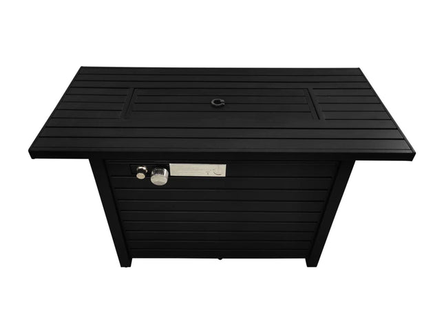 Outdoor Fire Pit Table With Lid, - Black