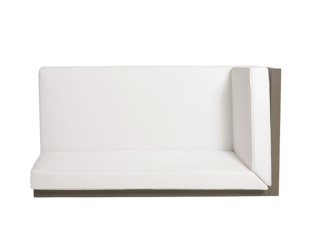 Brava X-Back 4-Piece Acacia Wood Outdoor Sofa Set — White, Mid-Century Modern