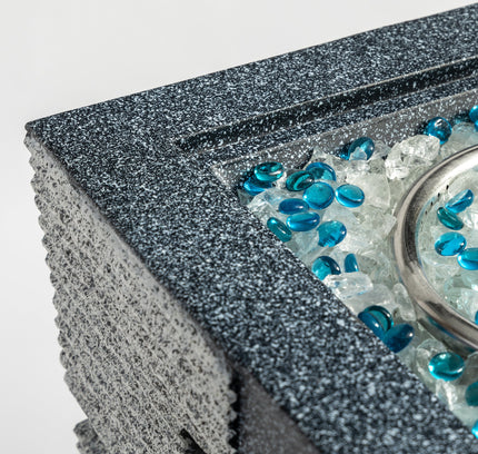 20" Square Concrete Propane Fire Pit Table, 50,000 BTU