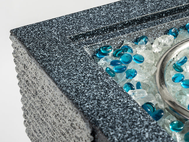 20" Square Concrete Propane Fire Pit Table, 50,000 BTU