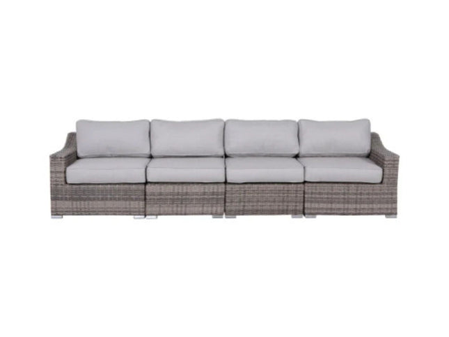 Contemporary Outdoor Rattan Wicker Sectional Seating Group With Cushions