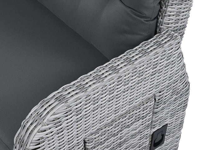 Outdoor Rattan Patio Furniture Set with Adjustable Recliners, Ottomans & Tables