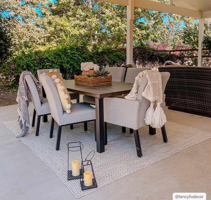 Beige Braided Faux Jute Outdoor Rug