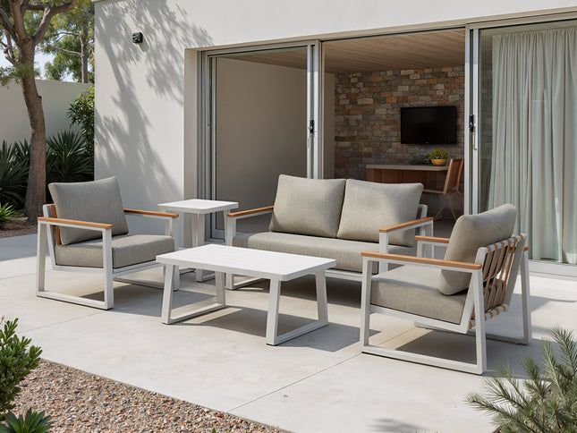 Welt Armchair Taupe & White