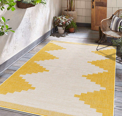 Djugun Yellow Outdoor Rug - Clearance