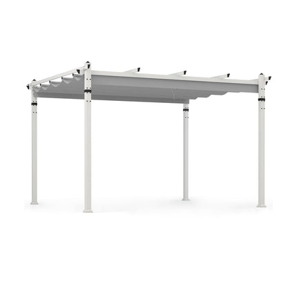 Outdoor Pergola with Retractable Canopy and Aluminum Frame