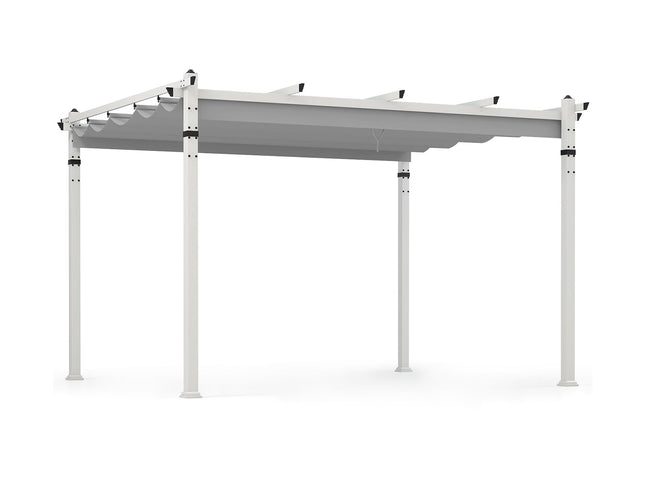 Outdoor Pergola with Retractable Canopy and Aluminum Frame