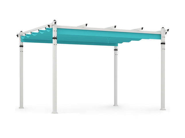 Outdoor Pergola with Retractable Canopy and Aluminum Frame