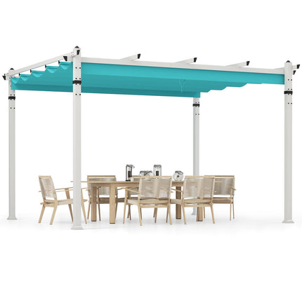 Outdoor Pergola with Retractable Canopy and Aluminum Frame