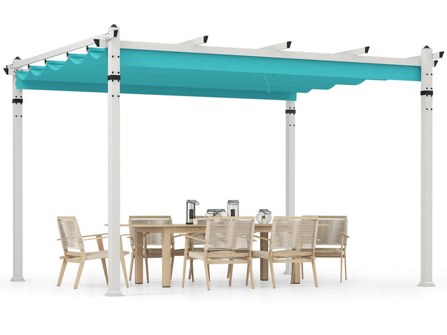 Outdoor Pergola with Retractable Canopy and Aluminum Frame