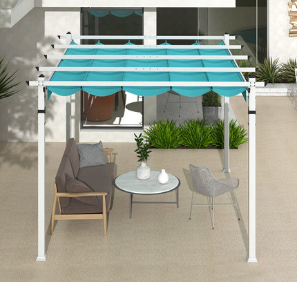 Outdoor Pergola with Retractable Canopy and Aluminum Frame