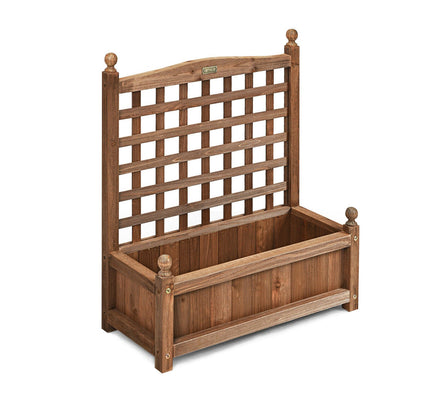 Wood Planter Box with Trellis Weather-resistant Outdoor