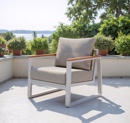 Welt Armchair Taupe & White