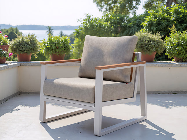 Welt Armchair Taupe & White