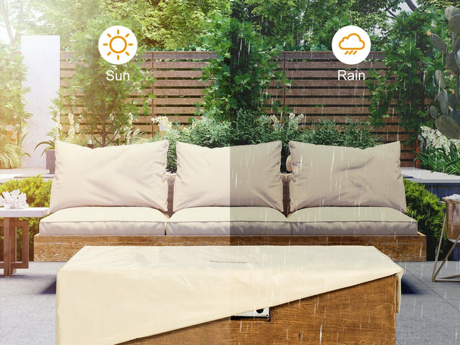 2-Piece Outdoor Propane Fire Pit Table Set, 50,000 BTU with Lava Rocks & Cover