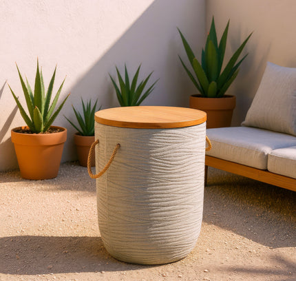 Biban Side Table Natural & Gray