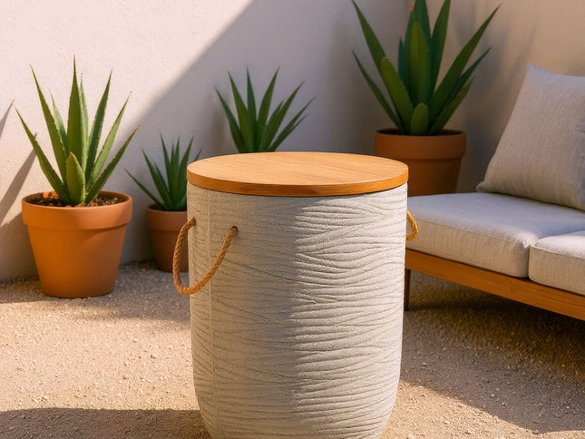 Biban Side Table Natural & Gray