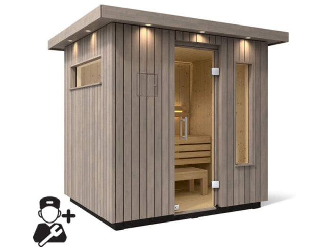 Kohler C2 Outdoor Weathered Gray Spruce Sauna Kit (SAK39184)