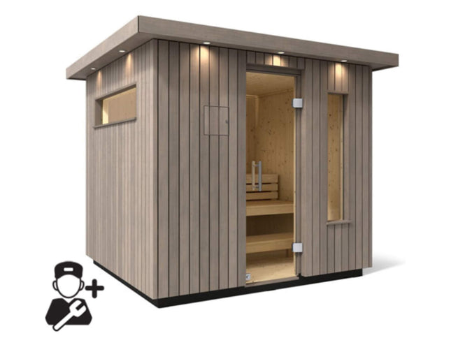 Kohler C2 Outdoor Weathered Gray Spruce Sauna Kit (SAK39184)