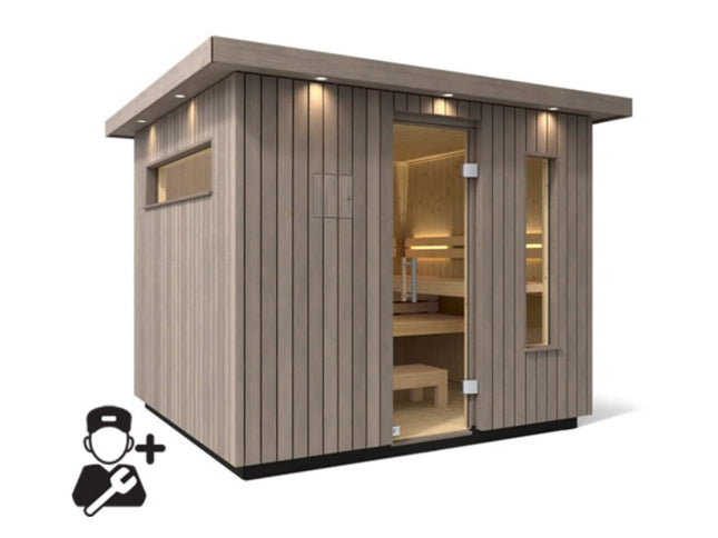 Kohler C2 Outdoor Weathered Gray Spruce Sauna Kit (SAK39184)