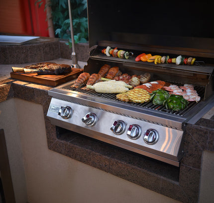 KoKoMo Grills 32" Heavy Duty 60K BTU LP/NG 4 Burner Built-In Stainless Steel Gas Grill