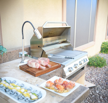 KoKoMo Grills 32" Heavy Duty 60K BTU LP/NG 4 Burner Built-In Stainless Steel Gas Grill