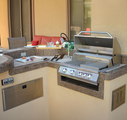 KoKoMo Grills 32" Heavy Duty 60K BTU LP/NG 4 Burner Built-In Stainless Steel Gas Grill