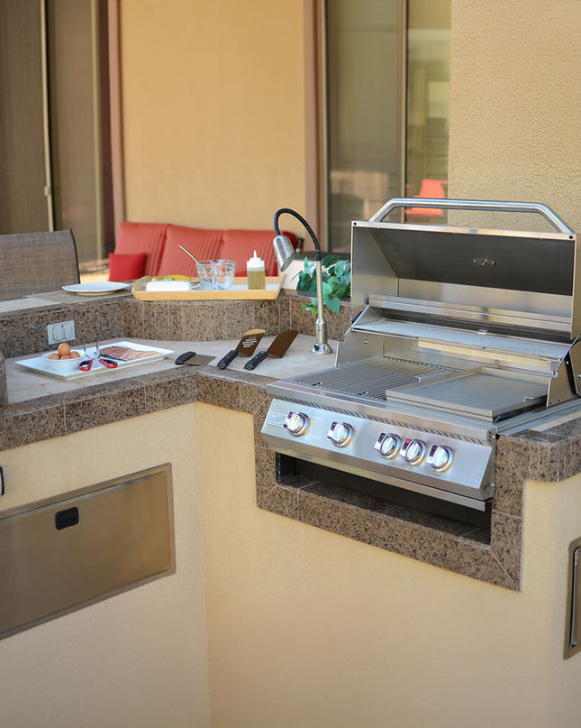 KoKoMo Grills 32" Heavy Duty 60K BTU LP/NG 4 Burner Built-In Stainless Steel Gas Grill