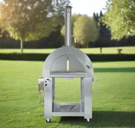 KoKoMo Grills Premium 32" Stainless Steel Dual Fuel Gas Or Wood Fired Pizza Oven
