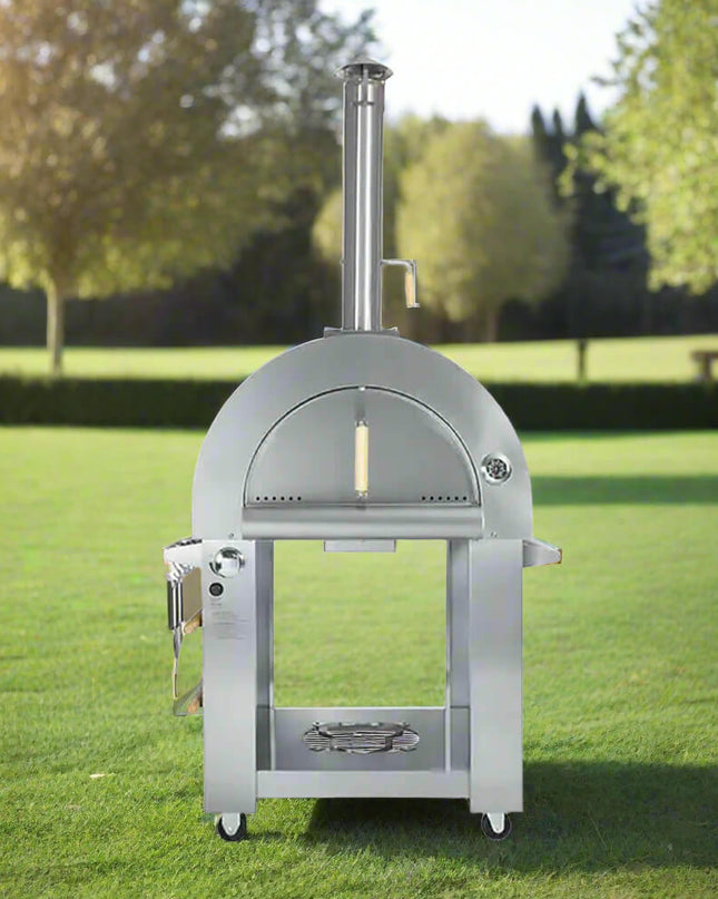 KoKoMo Grills Premium 32" Stainless Steel Dual Fuel Gas Or Wood Fired Pizza Oven
