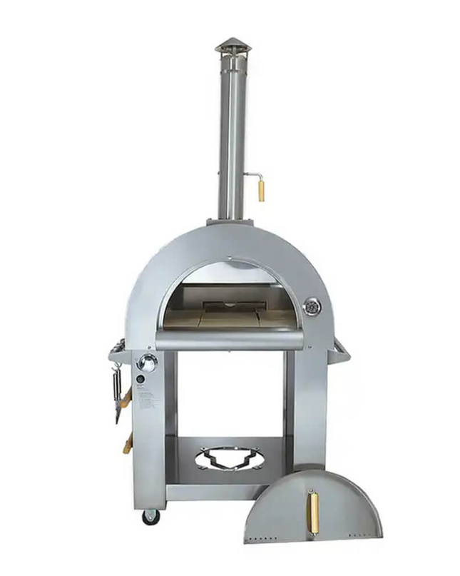 KoKoMo Grills Premium 32" Stainless Steel Dual Fuel Gas Or Wood Fired Pizza Oven