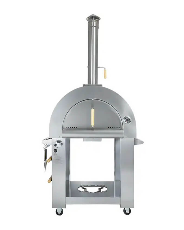 KoKoMo Grills Premium 32" Stainless Steel Dual Fuel Gas Or Wood Fired Pizza Oven