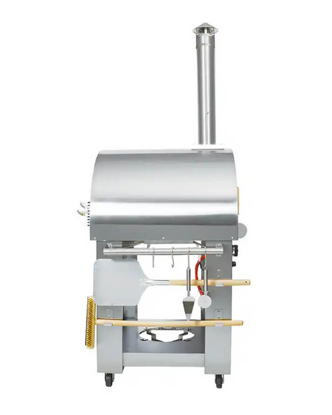 KoKoMo Grills Premium 32" Stainless Steel Dual Fuel Gas Or Wood Fired Pizza Oven